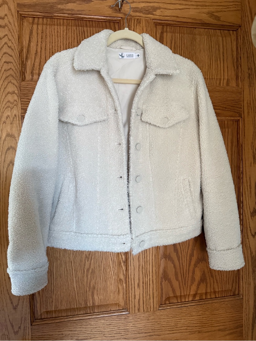 Carve Designs Cream Sherpa Snap-Front Jacket